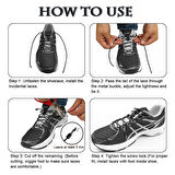 SRTfootcare Metal Vidalı Kilitli Akıllı Elastik Outdoor Ayakkabı Bağcığı Yuvarlak 100cm 1 Çift