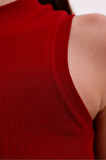 Kadın Halter Yaka Fitilli Bluz Bordo - Srt5003