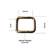 2,5 cm Kare Metal Halka, Çanta Sapı İçin Kare Halka 5 Adet