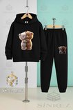 Çocuk Unısex AYICIK SARILAN 2LI Kapşonlu Eşofman Takımı