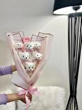 Salish Store Teddy Bear Pembe Ayıcık Buketi Yıldönümü Doğum Gününe Özel Premium Hediye