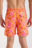  Tropikal Baskılı Deniz Şortu