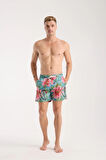 Hibiscus Desenli Deniz Şortu