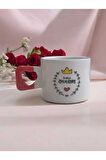 " Kraliçe Annem "Baskılı El yapımı Seramik Kırmızı Kalp Kupa Mug Bardak Çay/Kahve Fincanı