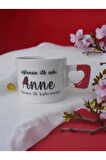 Anneye Hediye El yapımı Seramik Kırmızı Kalp Kupa Mug Bardak Çay / Kahve Fincanı