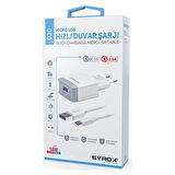 HHM_ Vestel Venus E2 Uyumlu Mikro Usb Girişli 3.0 Amper Adaptör+Kablo Şarj Aleti -Q30