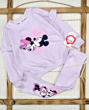 Kız Çocuk Minnie Mickey Mouse Pamuklu Taytlı Alt Üst Takım