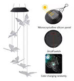 Solar Led Işıklı Kelebekli Bahçe Dekoru 6 Ledli,Renkli Işık