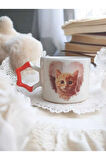 Kişiye Özel Pet Mug Özel Tasarım Kedi Fotoğrafı Baskılı El Yapımı Yıldız Mug Kupa Çay Kahve Fincanı