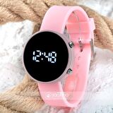 Led Watch Pembe Silikon Kordon Yetişkin Kız Kadın Saat ST-303770