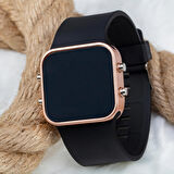 SaaTTino Dijital Rose Kasa Led Kol Saati Silikon Bileklik Saat ST-303798