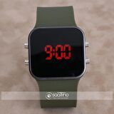 SaaTTino Watch Siyah Kasa Haki Yeşil Kordon Dijital Ekran Unisex Kol Saat ST-303895