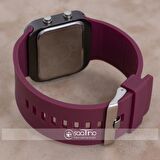 SaaTTino Trend Bordo Renk Siyah Kasa Silikon Kordonlu Dijital Unisex Kadın Kol Saati ST-303952