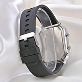 Yeni Siyah Silikon Kordonlu Unisex Genç Kız Kadın Çocuk Led Kol Saati ST-304106