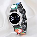 Çocuk Kol Saati Tenis Raket Desenli (04-09 Yaş) Led Ekran Silikon Kordon ST-304154