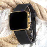 WATCH LED Mini GOLD BLACK Kadın Genç Kız Unisex KOL SAATİ