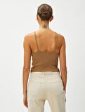 Crop Triko Atlet Askılı V Yaka - 4WAK30004HT