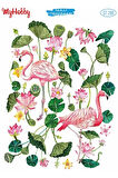 St 209 Flamingo Ve Çiçekli Sulu Transfer 25x35