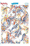 St 444 Şal Desenli, Renkli Sulu Transfer 25x35