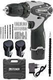 Steiner Germany Technology 36 V Metal Şanzıman Çift Akülü Şarjlı Vidalama Matkap + 24 Parça Set