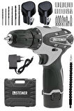 Steiner Germany Technology 36 V Metal Şanzıman Çift Akülü Şarjlı Vidalama Matkap + 24 Parça Set