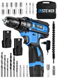Steiner Alman Turbo Profesyonel 128 Vf 10 Ah Otomatik Korumalı Metal Şanzuman Çift Akülü Şarjlı Matkap + Set