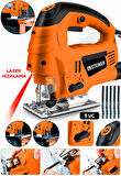 Steiner Alman 4600 W Lazerli Sjs Metal Şanzuman 6 Kademe Devirli Pandül Ayarlı Dekupaj Testere Makinesi 5 Uç