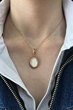Birinci1926 925 Ayar Gümüş Mother Of Pearl Vintage Sedef Kolye