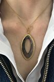 Birinci1926 925 Ayar Gümüş Mother Of Pearl Oval Kolye