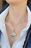 Birinci1926 925 Ayar Gümüş Mother Of Pearl Gül Sedef Kolye