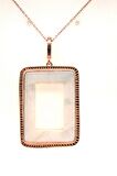 Birinci1926 925 Ayar Gümüş Mother Of Pearl Beyaz Sedef Dikdörtgen Kolye
