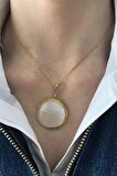 Birinci1926 925 Ayar Gümüş Mother Of Pearl Yuvarlak Sedef Kolye