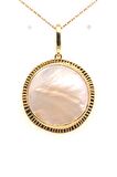 Birinci1926 925 Ayar Gümüş Mother Of Pearl Yuvarlak Sedef Kolye