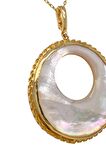 Birinci1926 925 Ayar Gümüş Mother Of Pearl İç İçe Daire Sedefli Kolye