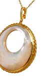 Birinci1926 925 Ayar Gümüş Mother Of Pearl İç İçe Daire Sedefli Kolye