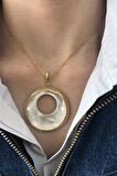 Birinci1926 925 Ayar Gümüş Mother Of Pearl İç İçe Daire Sedefli Kolye