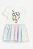 Unicorn Kız Çocuk Tüllü Elbise