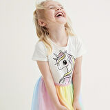 Unicorn Kız Çocuk Tüllü Elbise