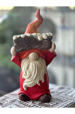 Kırmızı Turuncu Bahçe Cücesi, Sakallı Cüce, Hediyelik, Dekoratif Heykel