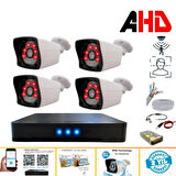 ARNA 4 Kameralı Kare 4 Dış Kamera Set Harddisksiz Full HD Gece Görüşlü Güvenlik Kamerası Sistemi