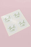 3x3cm - 90 Adet - Thank You Sticker Teşekkürler Etiketi Yeşil Çiçek Desenli Paketleme Etiket- ST2001