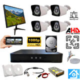 ARNA 4 KAMERALI MONİTÖR VE 250 GB HDD DAHİL AHD GÜVENLİK KAMERASI SETİ-ST24250MT