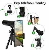 YENİLZD 10-300x40mm Monoküler Teleskop-Evrensel Telefon Klipsi-Tripod