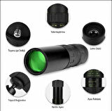 YENİLZD 10-300x40mm Monoküler Teleskop-Evrensel Telefon Klipsi-Tripod