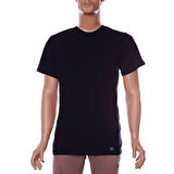 M-221 Erkek T-Shirt Süprem Bisiklet Yaka Kısa Kol 6XL SİYAH