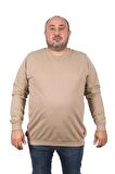 Starbattal Büyük Beden Sweatshirt Bisiklet Yaka Deri Arma 22703-2151