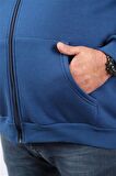 Starbattal Büyük Beden Unisex Kapüşonlu 3ip Sweat 11701 INDIGO