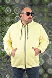 Starbattal Büyük Beden Unisex Kapüşonlu 3ip Sweat 11701 SARI