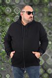 Starbattal Büyük Beden Unisex Kapüşonlu 3ip Sweat 11701 SIYAH