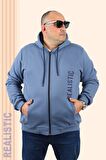 Starbattal Büyük Beden Erkek 3ip Sweat Realistic 22738 MAVI